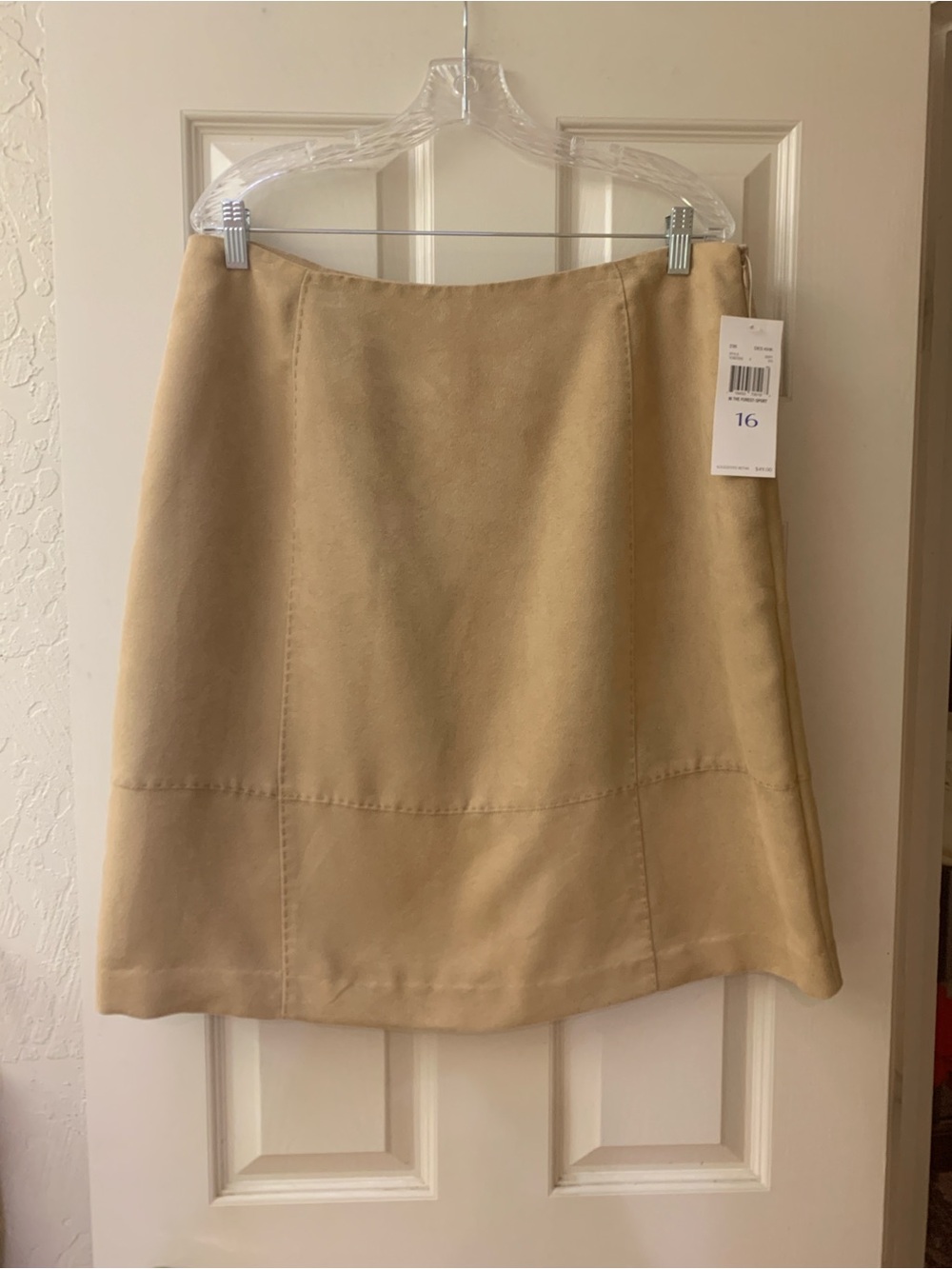 Liz Claiborne Villager Sport Tan Faux Suede A Line Skirt